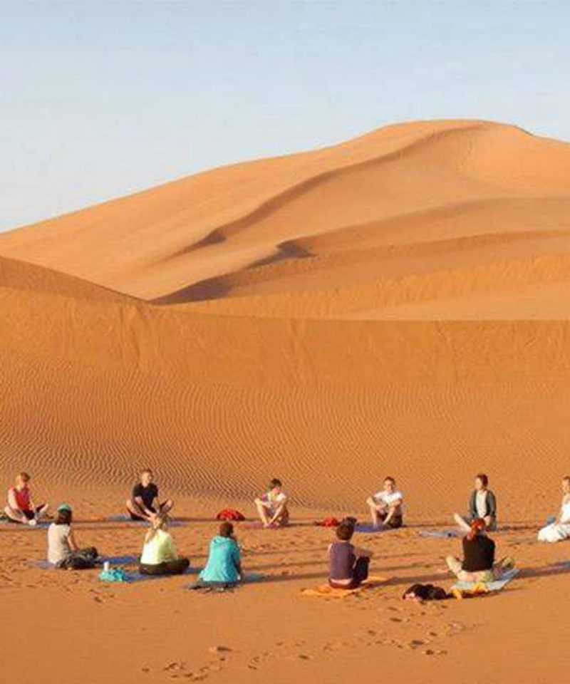 Yoga Merzouga Desert Morocco Iktichaf Travel